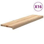 vidaXL Marches d'escalier 16 Pièces non traité bois de chêne massif