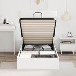 vidaXL Cadre de lit ottoman Blanc 193 x 75 5 x 25 cm Bois d'ingénierie