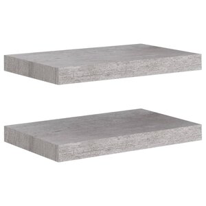 vidaXL Étagères murales flottantes 2 Pièces gris béton 40x23x3 8 cm MDF