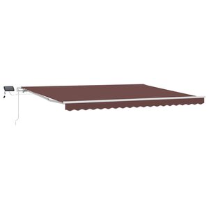 vidaXL Auvent manuel rétractable avec LED marron 450x300 cm