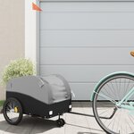 vidaXL Remorque de vélo noir et gris 30 kg fer