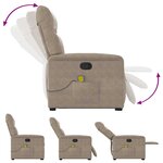 vidaXL Fauteuil inclinable de massage taupe tissu microfibre