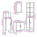 vidaXL Ensemble de meubles de salle de bain 4 Pièces Sonoma gris