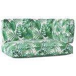 vidaXL Ensemble de coussins pour palette en 3 pièces avec motif de feuilles en tissu Oxford