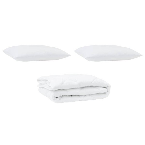 vidaXL Duvet avec coussins Argyle 3 Pièces Blanc 240 x 220 cm Microfibre