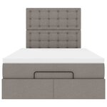 vidaXL Cadre de lit ottoman avec matelas taupe 120x200 cm tissu