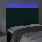 vidaXL Tête de lit à LED Vert foncé 144x5x118/128 cm Velours