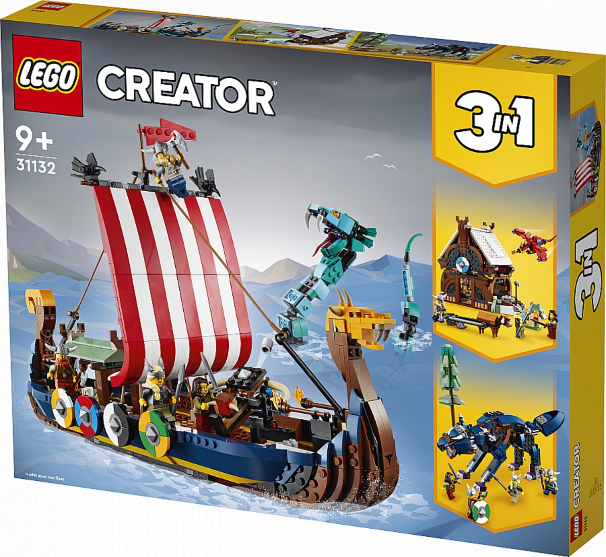 31132 - LEGO® Creator - Le Bateau Viking et le Serpent de Midgard LEGO :  King Jouet, Lego, briques et blocs LEGO - Jeux de construction
