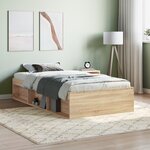 vidaXL Cadre de lit chêne sonoma 90x190 cm