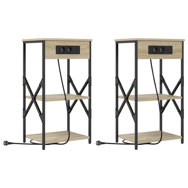 vidaXL Armoires de chevet 2 Pièces Chêne sonoma 41 x 31 x 76 cm