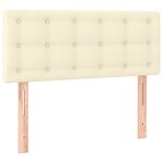 vidaXL Sommier tapissier et matelas et LED Crème 120x200 cm Similicuir