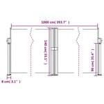 vidaXL Auvent latéral rétractable crème 140x1000 cm
