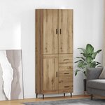 vidaXL Haut Armoire avec tiroir Chêne artisanal 69 5 x 34 x 180 cm