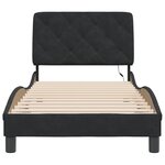 vidaXL Cadre de lit avec LED sans matelas noir 90x200 cm velours