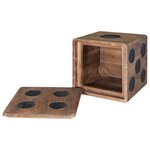 vidaXL Boîte de rangement Bois Mindi 40x40x40 cm Design Dés