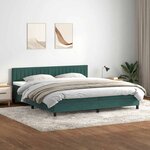 vidaXL Sommier à lattes de lit et matelas et LED vert foncé 180x220cm velours