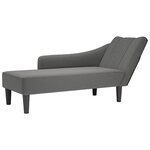 vidaXL Fauteuil long avec accoudoir droit gris foncé tissu