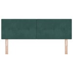 vidaXL Tête de lit Montage mural Vert foncé 144 cm Velours