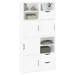 vidaXL Armoires latérales 4 Pièces ODDA blanc 40x24x79 cm bois massif pin