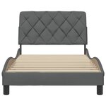 vidaXL Cadre de lit sans matelas gris foncé 100x200 cm tissu