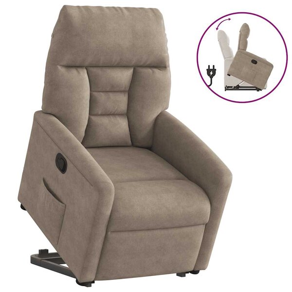 vidaXL Fauteuil inclinable taupe tissu microfibre