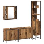 vidaXL Ensemble de mobilier de salle de bain avec étagère 4 Pièces Marron