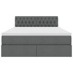 vidaXL Lit avec rangement et matelas Gris foncé 140 x 190 cm