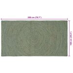 vidaXL Tapis de surface Vert olive 100 x 200 cm Jute