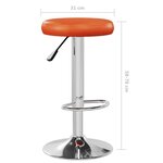 Vidaxl tabourets de bar 2 pcs orange similicuir