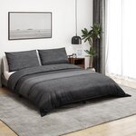 vidaXL Ensemble de housse de couette gris foncé 225x220 cm Coton