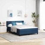 vidaXL Lit à ressorts avec matelas Bleu 190 x 140 cm Polyester