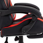 vidaXL Fauteuil de jeux vidéo et repose-pied Rouge et noir Similicuir
