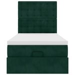vidaXL Cadre de lit ottoman avec matelas vert foncé 90x200 cm velours