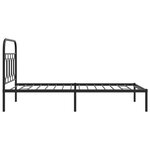 vidaXL Cadre de lit métal sans matelas avec tête de lit noir 100x190cm