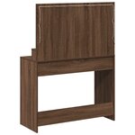 Table de maquillage vidaXL avec éclairage LED en chêne brun 100x41x135 cm
