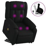 vidaXL Fauteuil inclinable de massage Noir Similicuir