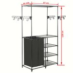 vidaXL Porte-vêtements Acier et tissu non-tissé 87x44x158 cm Noir