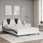 vidaXL Cadre de lit Viana avec LED sans matelas blanc et noir 120x200 cm