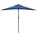 vidaXL Parasol de jardin Bleu 294 x 150 x 223 cm tissu