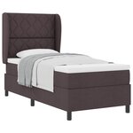 vidaXL Lit à ressorts avec matelas Marron foncé 100 x 200 cm tissu