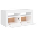 vidaXL Meuble TV avec lumières LED blanc 90x35x40 cm