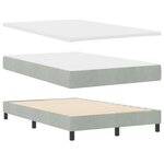 Lit à ressort vidaXL avec matelas Gris clair 120x200 cm Velours