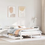 vidaXL Cadre de lit avec tiroirs sans matelas blanc 150x200 cm