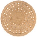 vidaXL Tapis Design tressé Jute 210 cm Rond