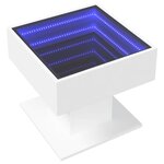 vidaXL Table basse avec LED blanc 50x50x45 cm bois d'ingénierie