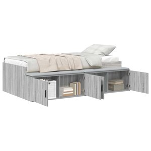 vidaXL Cadre de lit Gris Sonoma 80 x 200 cm Bois d'ingénierie