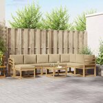 vidaXL Ensemble de canapés d'extérieur 9 Pièces Blanc et Beige
