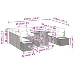 vidaXL Ensemble de canapé de jardin 10 Pièces Noir Poly rotin