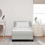vidaXL Lit à ressorts avec matelas Gris clair 200 x 90 cm Polyester
