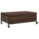 vidaXL Table basse avec roulettes chêne marron bois d'ingénierie